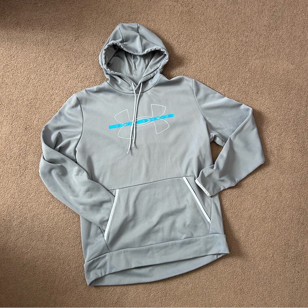 Men’s Gray Under Armor Hoodie Size Large Loose Fit